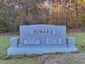 Double Upright Headstone with Vase | Georgia Grey Granite